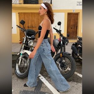 Eivissa High Rise Baggy Jean Faded Denim